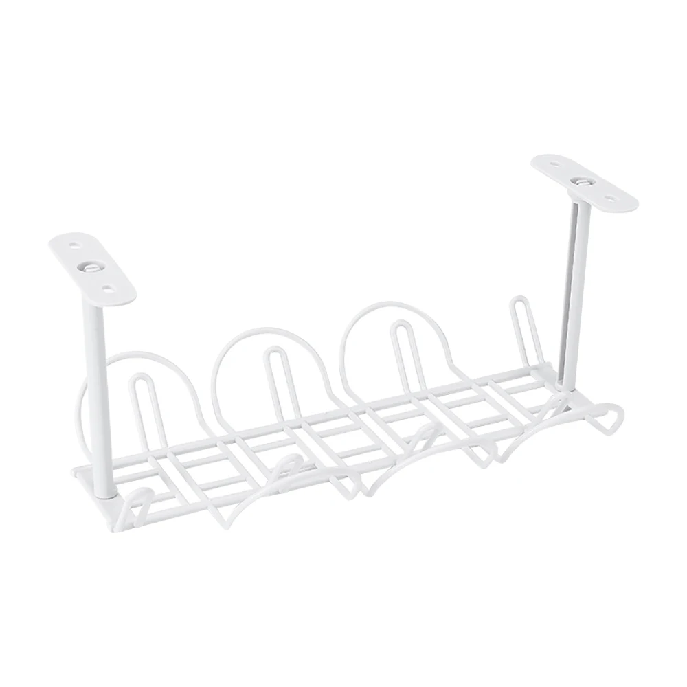 Under Table Storage Rack Wire Cable Shelf Basket Desk Rack Electric Organizer Box Hanging Storage Cabinet Holder Wire Organizers