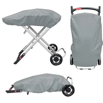 101x49x25cm Grey Grill Cover For Weber Traveler Portable Gas Grill 210D Heavy Duty Waterproof BBQ Cover Garden Cooking Cover