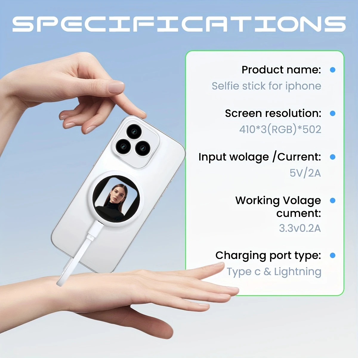 4K Selfie-Monitorbildschirm für iPhone, keine App erforderlich, magnetischer Bildschirm Plug-and-Play, leichter Monitor für Reise-Vlogs – Detail 8