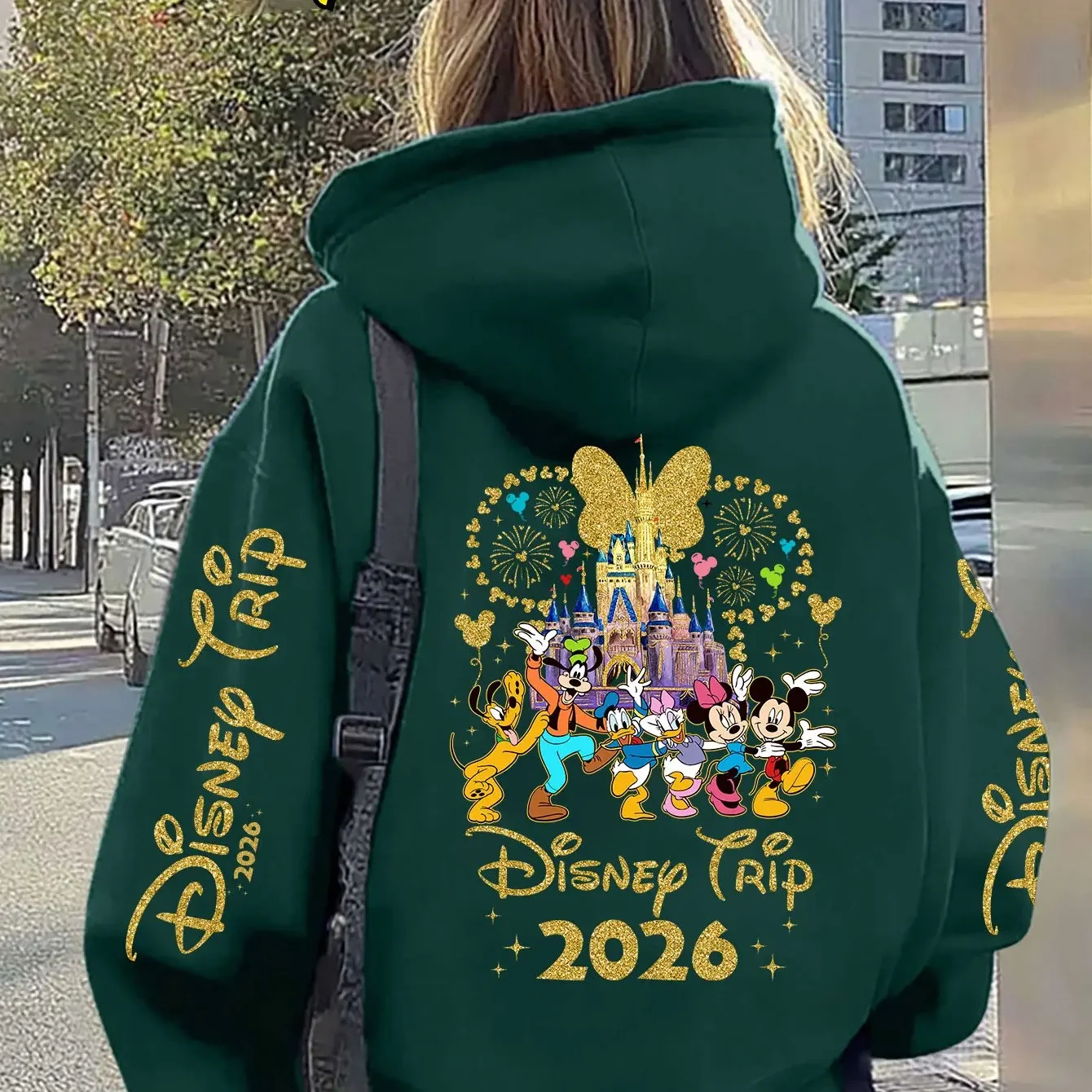 Disney 2026 Classic Cartoon Pattern Men's Hoodie Autumn/Winter Retro Casual Unisex Couple Street Style Top camouflage hoodie men fleece jacket men camo hoodie