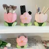 Tulip Flower Flower Makeup Brush Storage Bucket Pen Container Retro Flower Ceramic Tulip Pen Holder Ceramic Cute 4