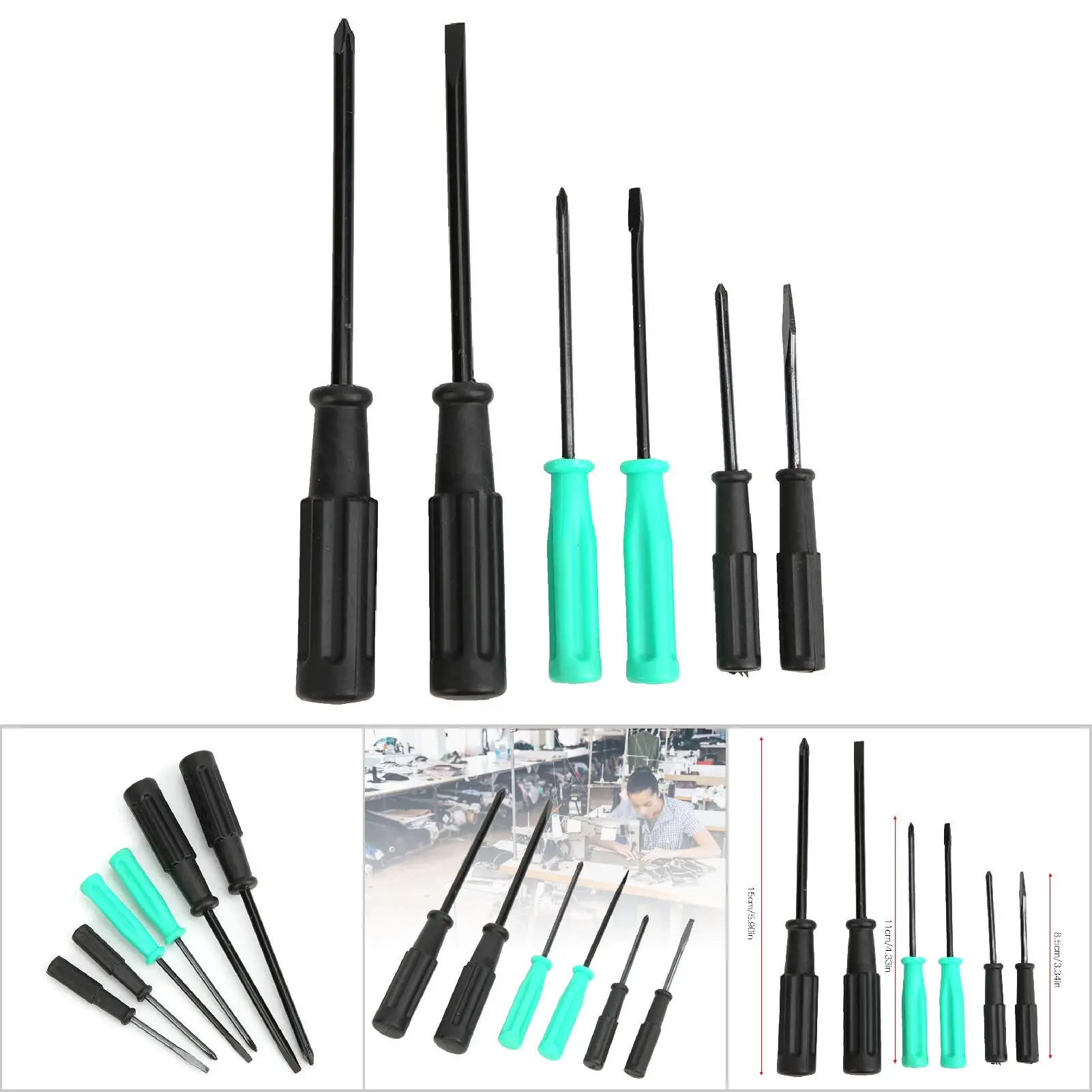 6PCS/set Screwdriver Kit Slotted  Heat Treated Repairing Screwdriver Tool for Sewing Machine  Screwdriver Screwdriver Kit