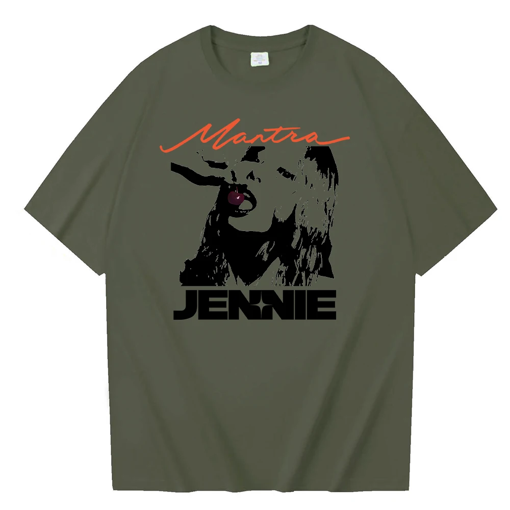マントラ　JENNIE Oversized T-shirts Mantra Jennie Mantra T-shirt O-Neck Short Sleeve Shirts Fans Gift