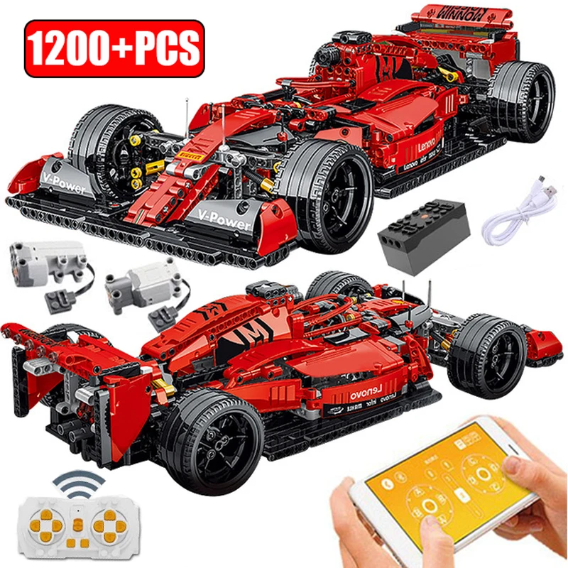 

Technical F1 Sports Car Building Blocks Formula 1 Super Speed Racing Vehicle Model Or RC Bricks Toys Birthday Gift For Boyfriend