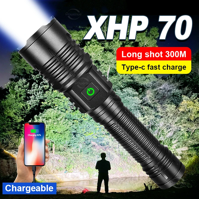 

15600mah XHP70LED High Power LED Flashlights 18650 USB Rechargeable Torch 5 Mode Tactical Flashlight Tactical Lantern Flash Lamp