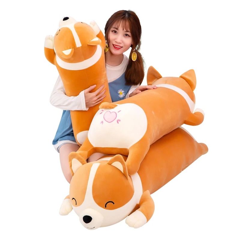40-80cm Giant Size Cute Corgi Dog Pluche Speelgoed Knuffeldier Puppy Hond Kussen Zacht Mooie Pop Kawaii Kerstcadeau Voor Kinderen