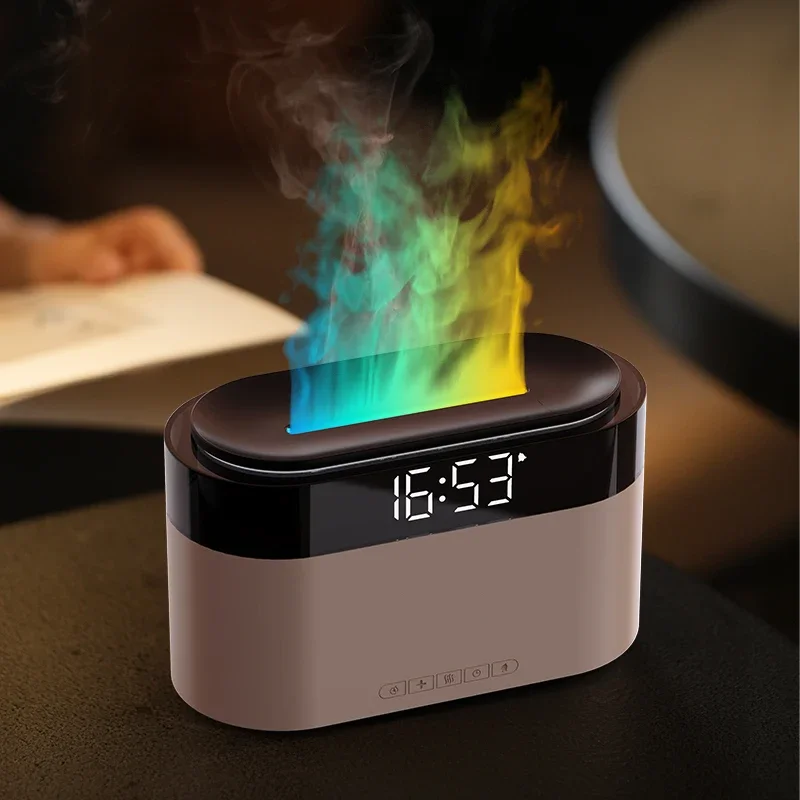 New Air Humidifier Home Colorful Lamp USB Charge Remote Control Essential Oil Spray Aroma Diffuser with Alarm Clock Humidifiers 1