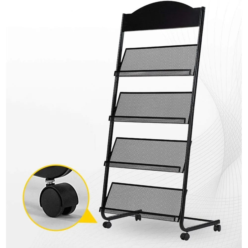 Floor-Standing Magazine Rack - Display & Store Newspapers, Magazines & Books - Simple Iron, Magazines Racks 5