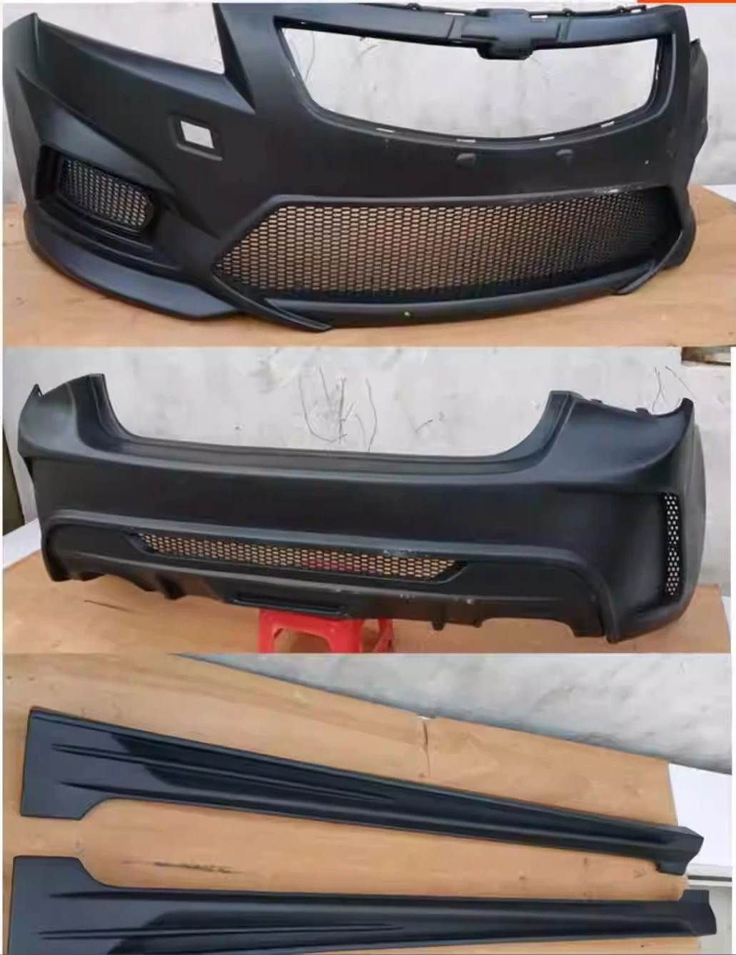 

Matte Black Body Kit Front Rear Bumper Side Skirt for Chevrolet Cruze 2009 2010 2011 2012 2013 2014 modified Auto Accessories
