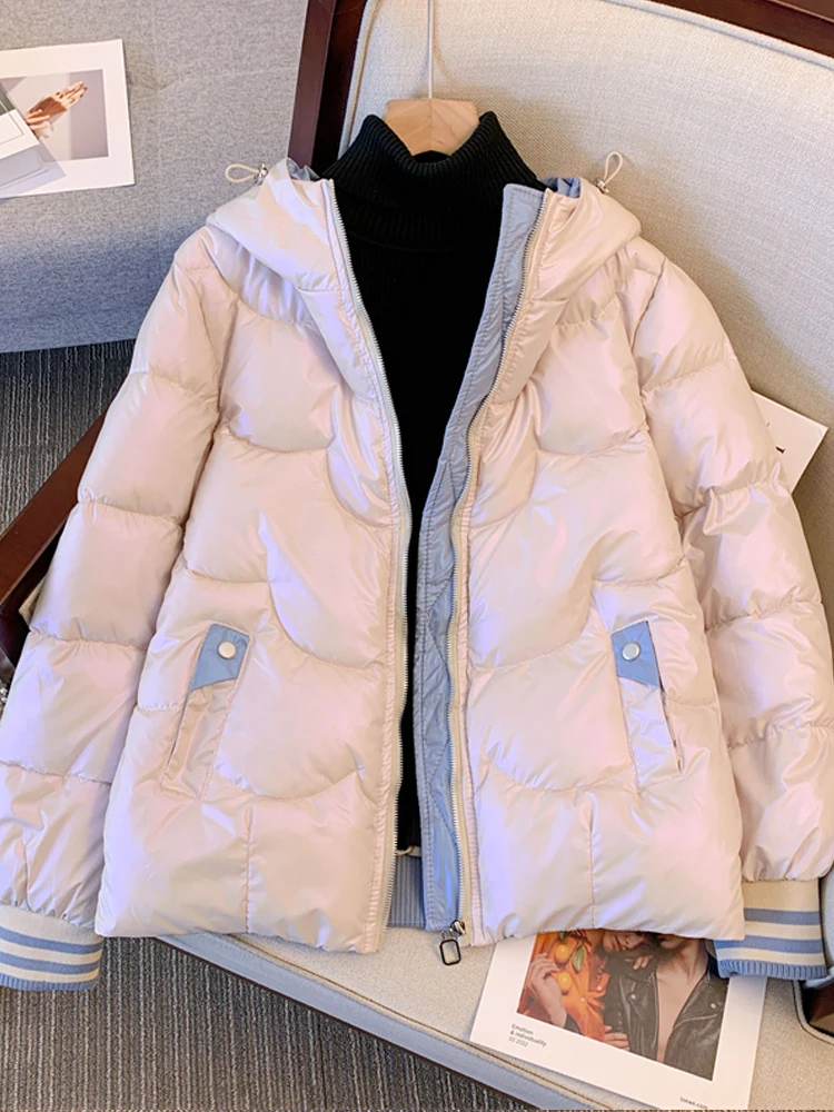 

YuooMuoo Winter Jacket Women Fashion Patchwork Hooded Chic Parkas Tops Korean Lady Outwear Windproof Coats