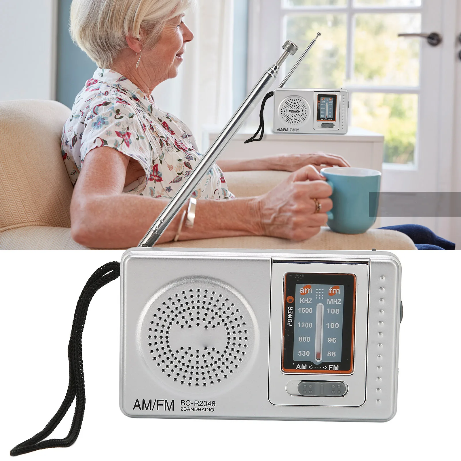 FM AM Pocket Radio Player Telescopic Antenna Dual Band Music Player Radio Battery Powered Pocket Stereo Radio Built-In Speaker