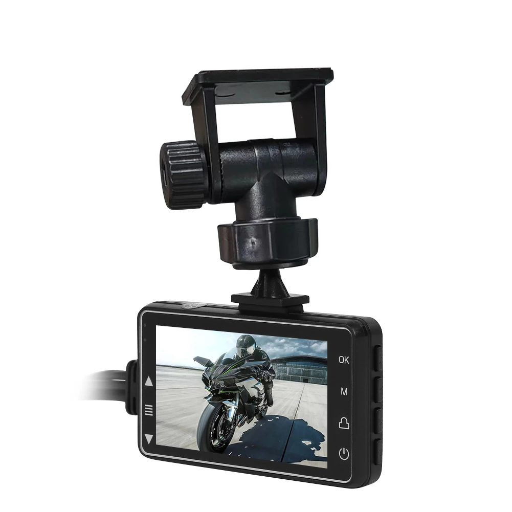 SE300 오토바이 DVR 블랙박스 3인치 화면 전후방 카메라 오토바이 카메라 차량 정지 지연 5초 자동 종료