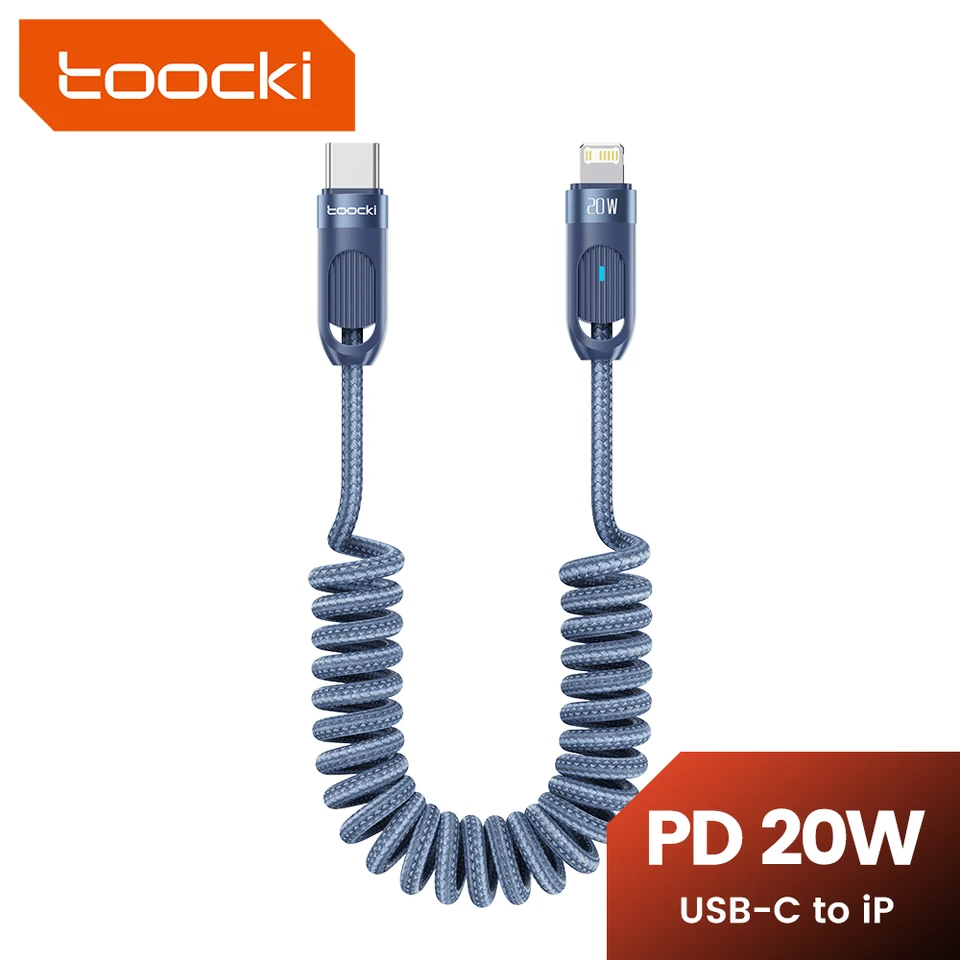 Cavo intrecciato con schermo LED per iPhone MFI USB-C - Lightning 1,2 m
