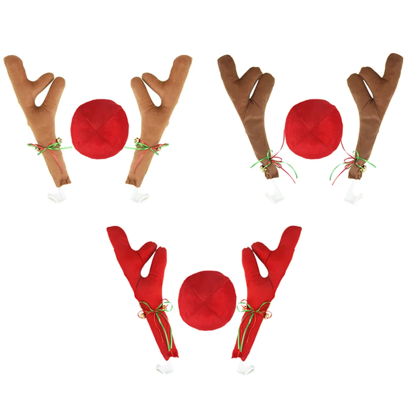 Weihnachten Rentier Geweih Nase Horn Auto Fahrzeug Dekoration Rentier Kostüm  Set Lkw Ornamente Weihnachten Neue Jahr Party Geschenke - AliExpress