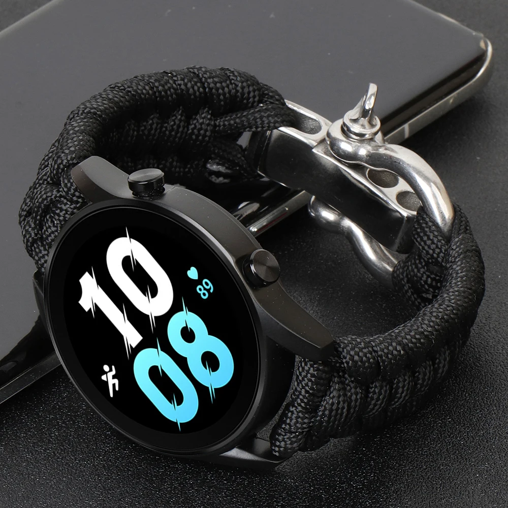 Correa de nailon para Samsung Galaxy Watch, pulsera Paracord de 20/22mm para Samsung Galaxy