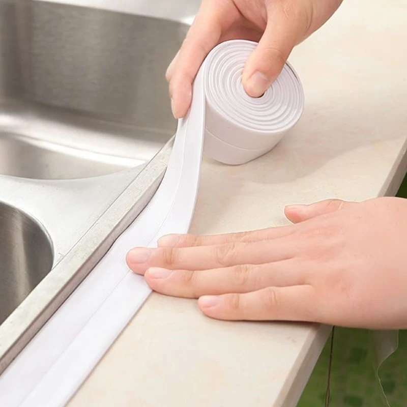 3.2m Kitchen Anti-mould Waterproof Tape Damp Kitchen and Bathroom Sink Seam Seam Toilet Stickers adhesive tapes anti mold waterproof tape