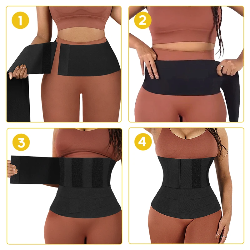 Wrap Waist Trainer, Waist Trainer for Women, Tummy Wrap Waist Trimmer Belt  Slimming Body Shaper, Adjustable Postpartum Recovery Belt for Women 3m