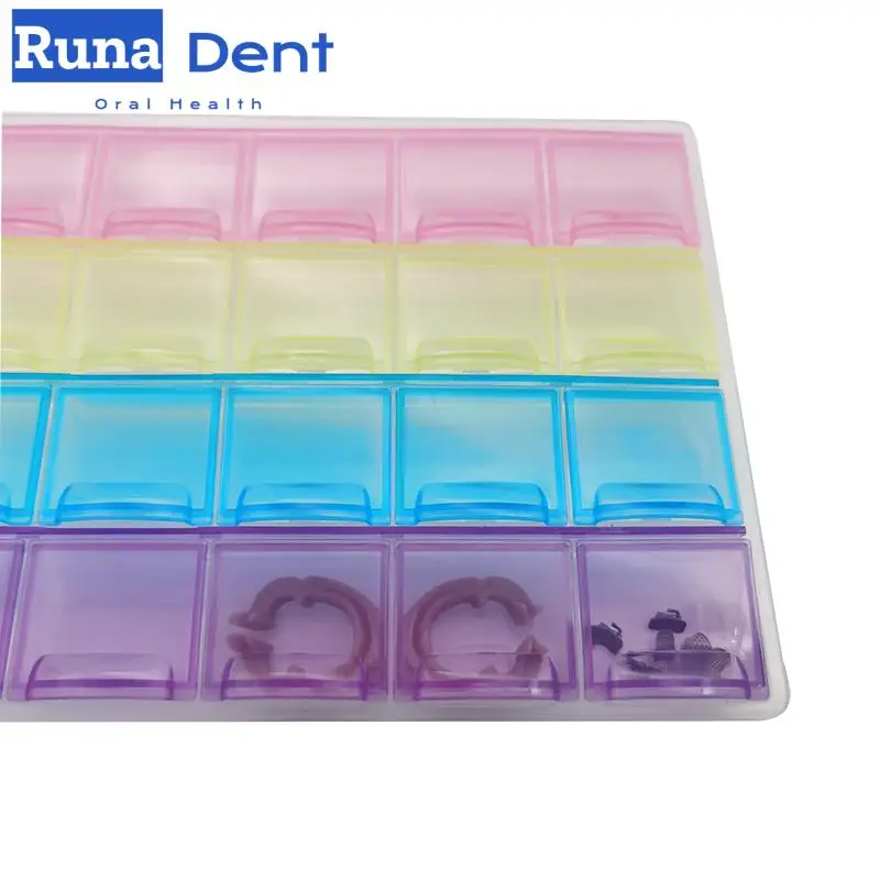 

1Pc 28 Grid Dental Storange Box Orthodontic Materials/buccal Tube/brackets/ring Placement Box with Individual Transparent Cover