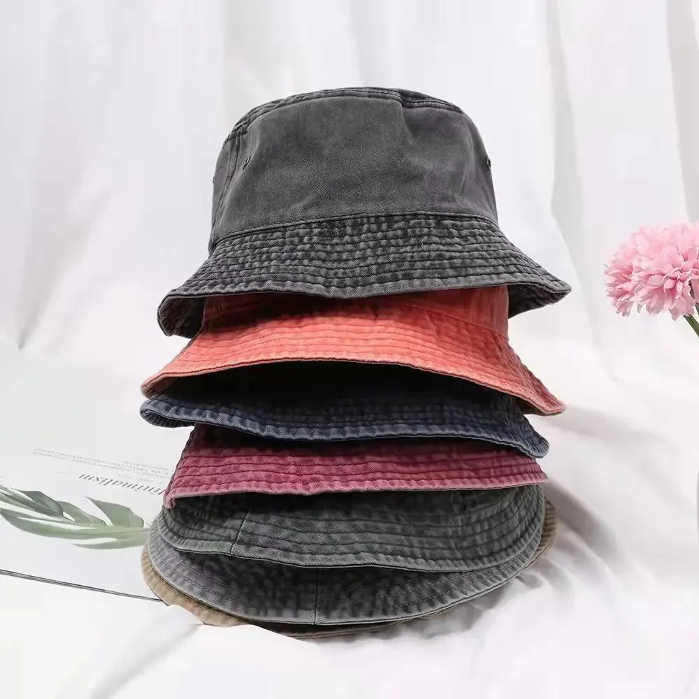 Chapeau Seau En Jean Brodé Avec Nœud Pour Femme Protection Solaire Pour