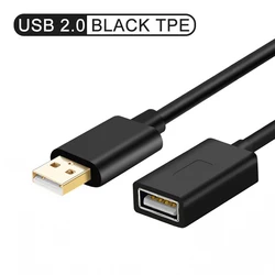 Premium USB Extension Cable - Super Speed USB 3.0 Male to Female Data Sync Extender (1m, 2m, 3m) - 5m (USB2.0 TPE Black)