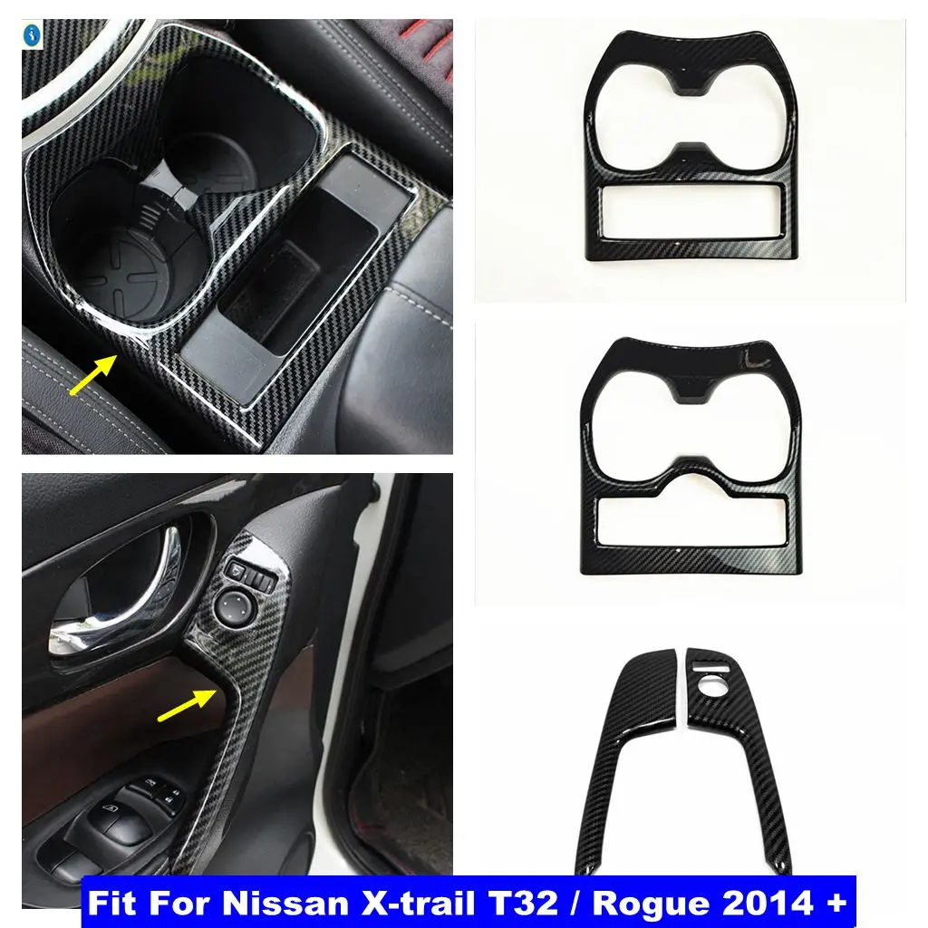 

Car Accessories Front Water Cup Holder Storage Grid / Door Handle Armrest Cover Trim For Nissan X-trail T32 / Rogue 2014 - 2020