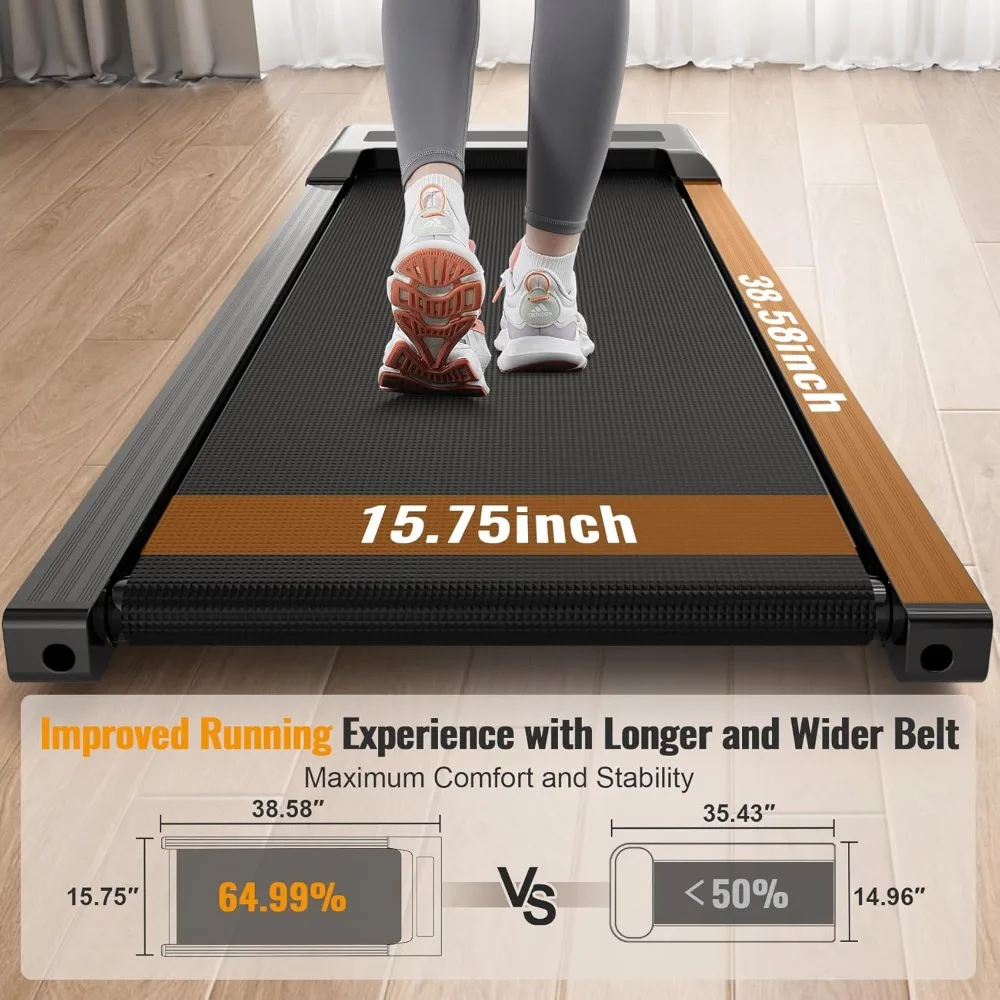 Walking Pad, 2.5HP Under Desk Treadmill for Home Office, 300 Lbs Capacity Portable Treadmill with Remote Control & LED Display - Image 2