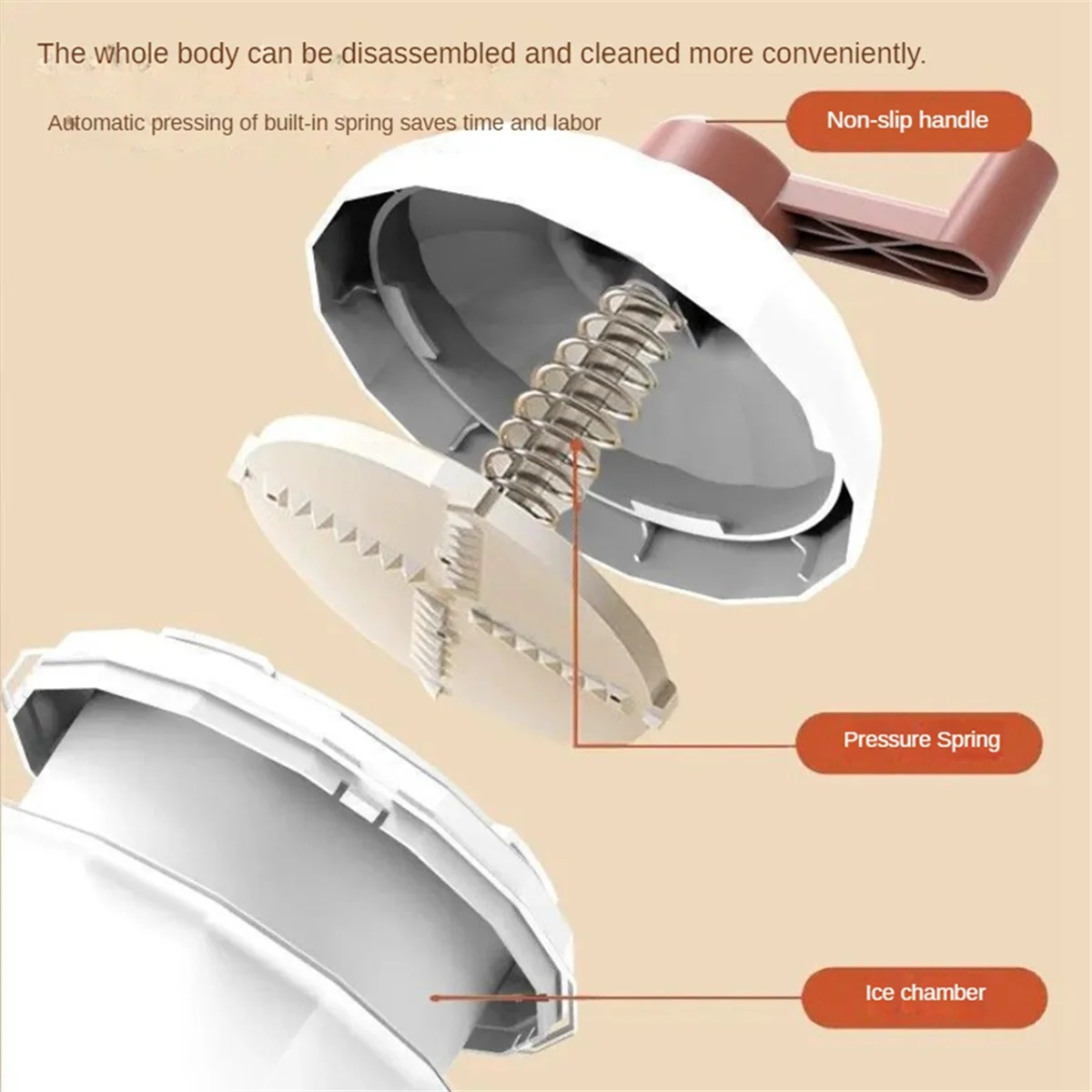 Ice Crusher Manual Rotary Ice Crusher Small Manual Shaving Machine for Household Kitchen Handheld Snow