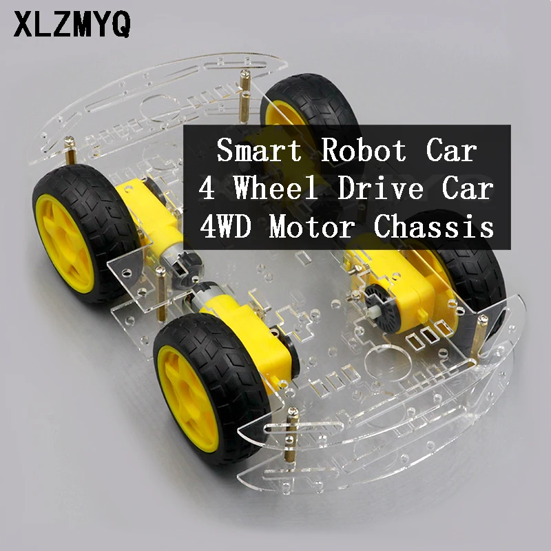 Smart Car Chassis 4WD Car 4 Wheel Drive Car Tracking Car Obstacle
