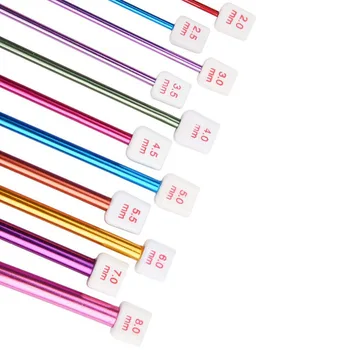 Tunisian Afghan Crochet Hooks Set 11 Sizes 2 8mm Aluminum Knitting Needles Multicolor Craft Tools For Crochet Projects 1