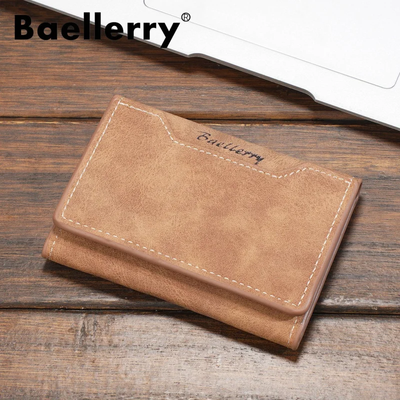 New Men's Multi Card Holder Tri Fold Matte PU Wallet Thin Design