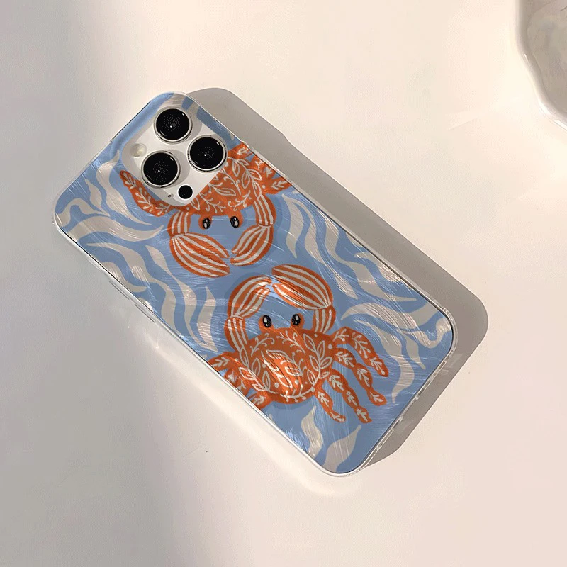 Summer Orange Crab Pattern Smartphone Case Cover