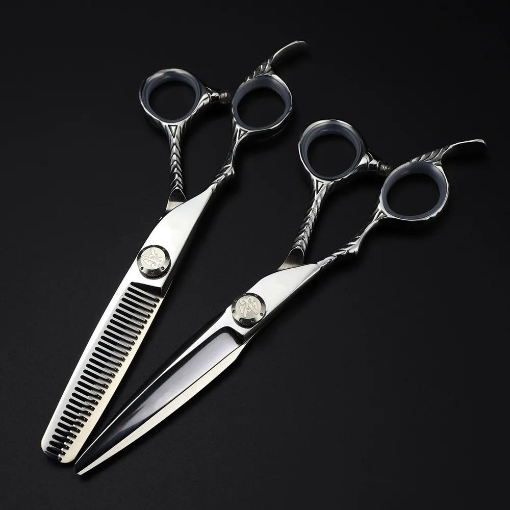 전문 JP 440c 스틸 6 인치 왼손 헤어 가위, 이발, 마카, 헤어 커팅, 미용사 가위