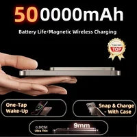 50000mAh CCC Certification Thin Power Bank Ultra  Hanging For MagSafe Magnetic Wireless Fast Charging Portable Battery Display
