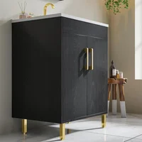 Fully Pre-Assembled 24 Inch Bathroom Vanity with Single Ceramic Countertop Sink Combo, 2 Soft Close Doors Bathroom Cabinet Set 2
