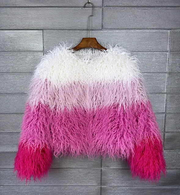 Colourful Block Faux Fur Jacket 21