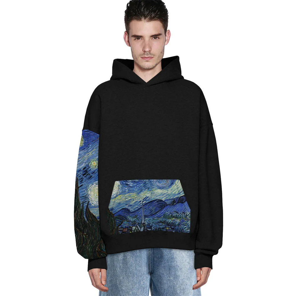 Wolf Eyes Skull Rose Hoodies Printed Crewneck Pocket Fashion Hip Hop Hoody Sports Casual Streetwear Men Women Clothing