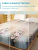 1 Simple modern Plant Flower printed matte Fitted Sheet, bedroom printed bed cover, bedding (excluding pillowcases) 4