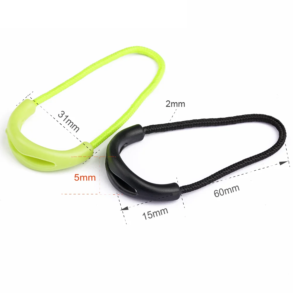20Pcs/Lot Zipper Pulls U Shape Heavy Duty Tags Cord Zipper Pull Replacements Light Extension Replacement Straps