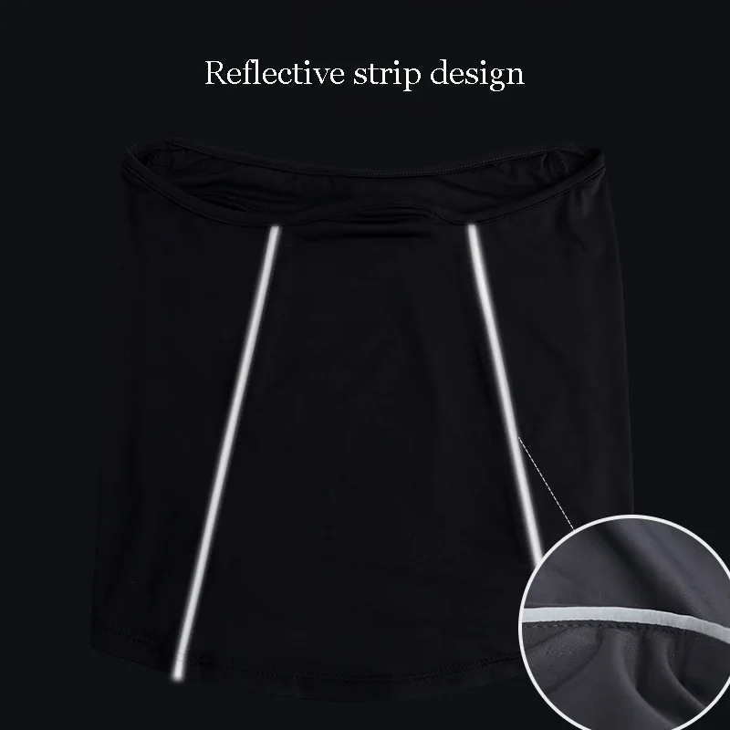 Reflective Nigh Riding Half Face Mask Summer Ice Silk Sunscreen Dust-proof Neck Collar Scarf Sports Bandana Balaclava Men Women