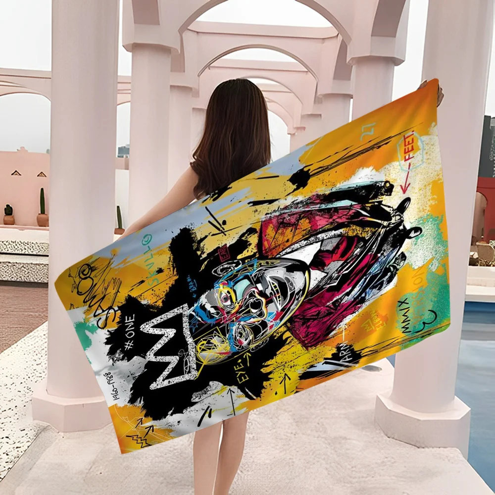 Jean Michel Basquiat Art Graffiti Big Microfiber Beach Towels Quick Dry Sand Beach Towels Pool Towel for Travel Swim Pool Yoga 6