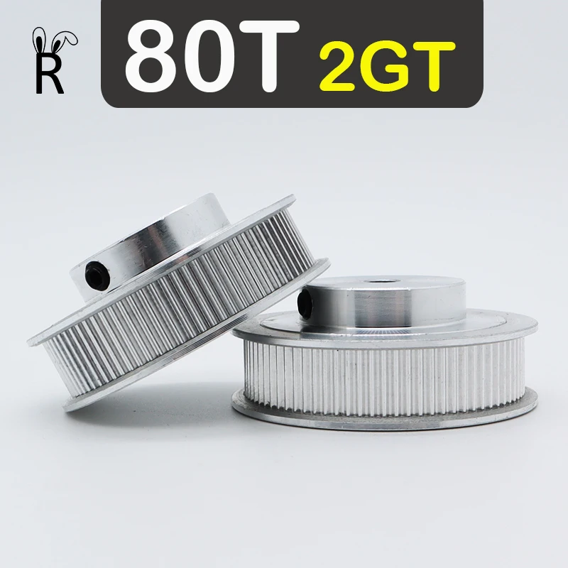 80Teeth GT2 Timing Pulley 3D Printer Pulley Parts Bore 5/6/7-17/19/20mm Belt Width 6/10mm Synchronous Wheels 2GT 80T Belt Pulley