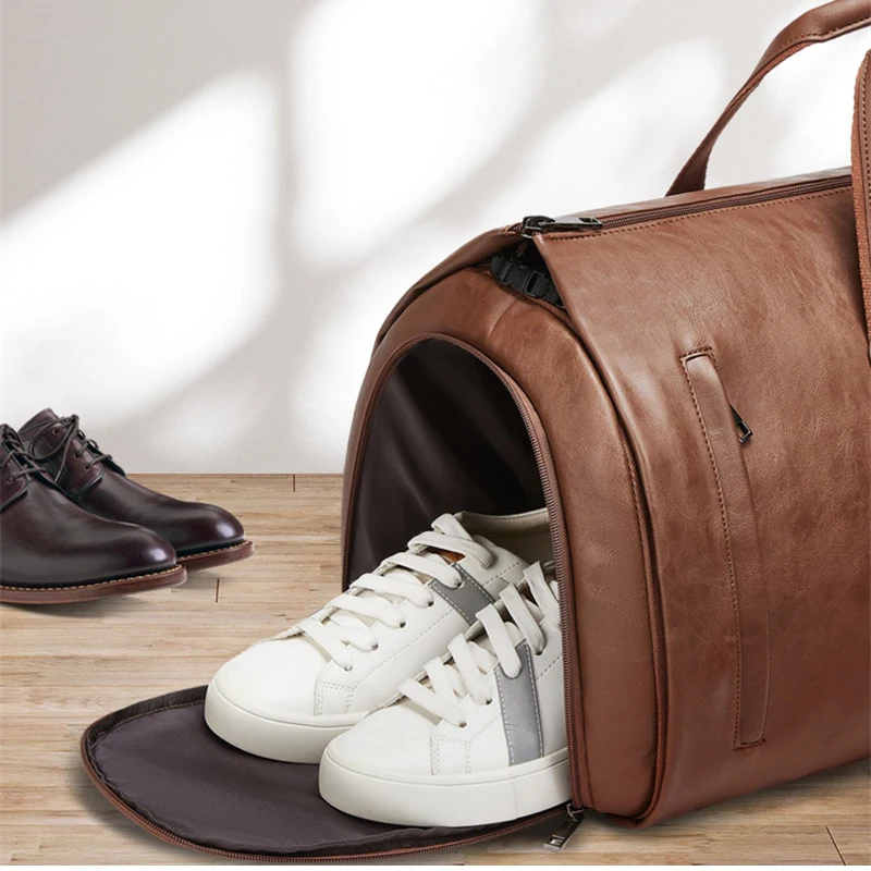 Grote pu lederen kledingtas voor reizen dames en heren mode_voghion.com