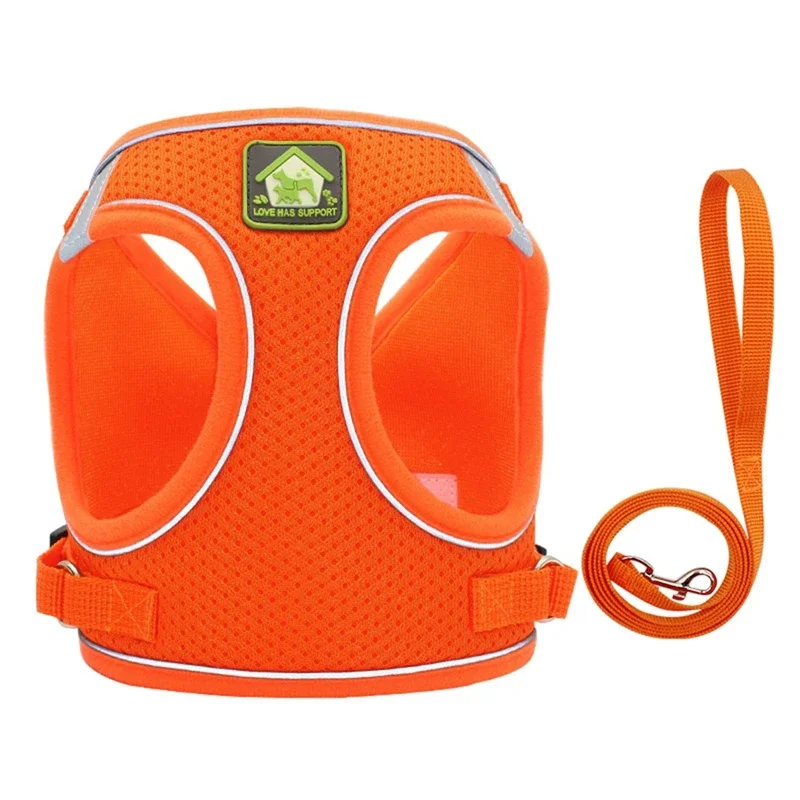 thumbnail image 1 of Conjunto de arnés y correa de malla para perros pequeños, arnés reflectante ajustable para cachorros y gatos, correa para el pecho para pasear al aire libre, 1 of 5
