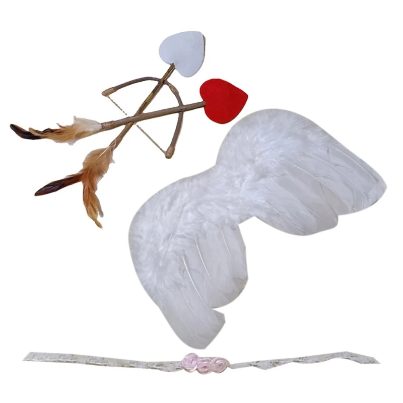 

Newborn Baby Feather- Angel Wings Arrows Bow Set Baby Angel Cupid Costume Props