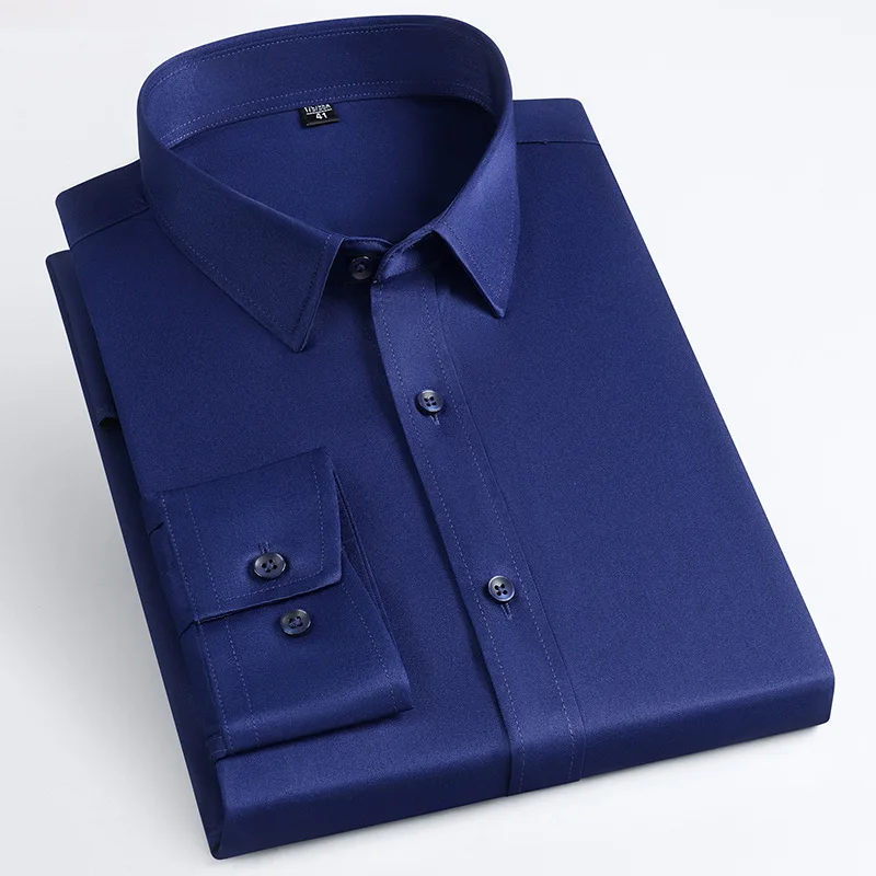 New Long Sleeve Shirt Men's Light Blue Slim Stretch Shirt Business Casual Men's Summer Men's Inch Shirt  Shirt for Men  Shirts