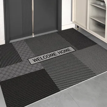 Entrance mat Simple black resistant to dirt Welcome mat suitable for living room, bathroom, hallway, bedroom, outdoor carpet 1