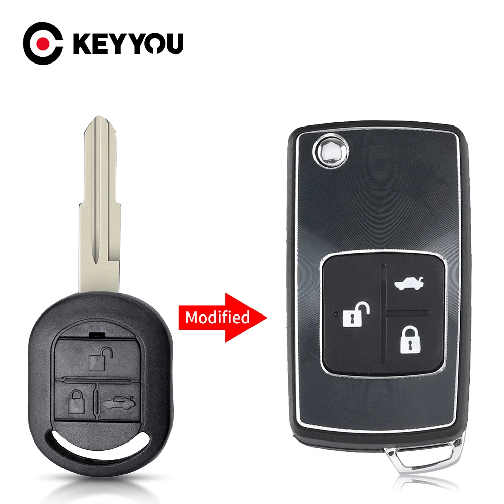 KEYYOU 3 Buttons Modified Flip Remote Key Shell Case For Buick Excelle HRV For Chevrolet Optra Fob Key Cover (After 2005 year) key case car key shell key shell