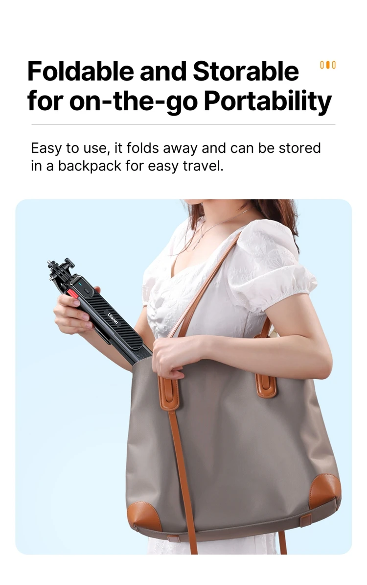 Ulanzi MA09 Smartphone Tripod Bluetooth Selfie Stick Desktop Tripod for iPhone 12 13 14 GoPro Card Camera Live Streaming Video