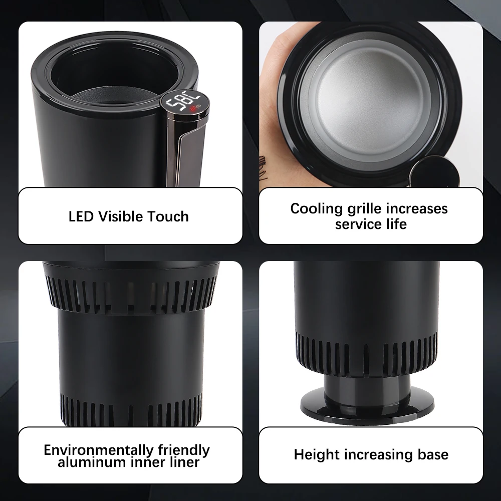 차량용 냉온 컵홀더 물 보온병 DC 12V 보온 스마트 컵 온도 표시 냉온수기