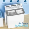 Portable Washing Machine, 17.6 lbs Mini Small Laundry Washer Combo with Spin Dryer, Compact Twin Tub Washer Machine for Apartmen 4